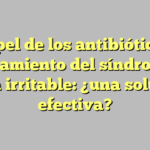 El papel de los antibióticos en el tratamiento del síndrome de colon irritable: ¿una solución efectiva?