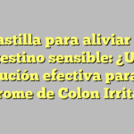 Pastilla para aliviar el intestino sensible: ¿Una solución efectiva para el Síndrome de Colon Irritable?