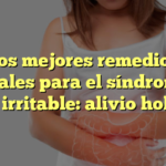 Los mejores remedios naturales para el síndrome de colon irritable: alivio holístico