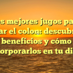Los mejores jugos para limpiar el colon: descubre sus beneficios y cómo incorporarlos en tu dieta