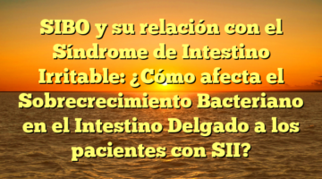 SIBO y su relación con el Síndrome de Intestino Irritable: ¿Cómo afecta el Sobrecrecimiento Bacteriano en el Intestino Delgado a los pacientes con SII?